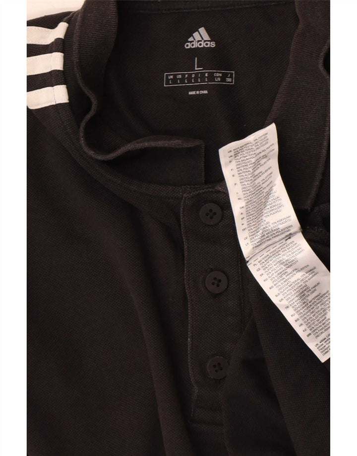 Polo Adidas Hombre Grande Algodón Negro