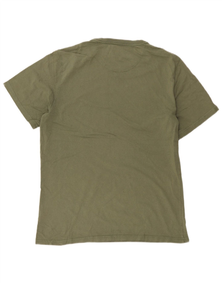Barbour Camiseta con gráfico de corte entallado para hombre, color caqui mediano