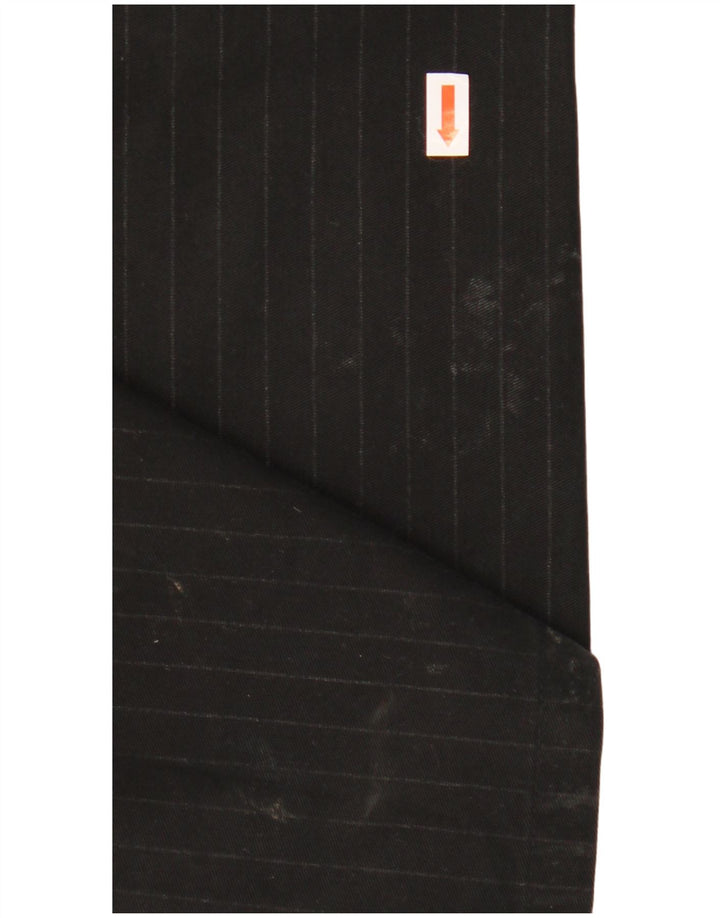 TOMMY HILFIGER Pantalón de traje recto para mujer W32 L32 Algodón a rayas negro