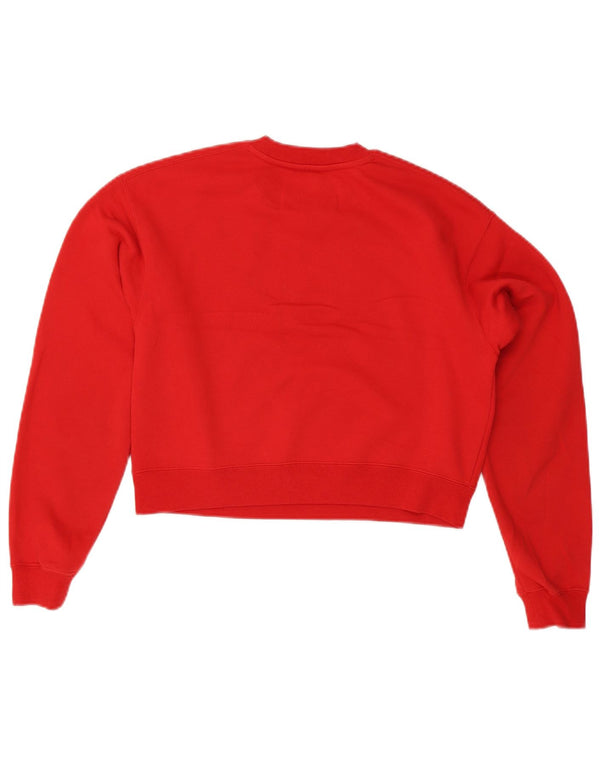 CALVIN KLEIN JEANS Sudadera corta extragrande para mujer UK 6 XS Rojo