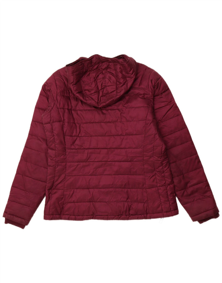 COLUMBIA Chaqueta acolchada con capucha para mujer UK 46 Grande Poliéster burdeos