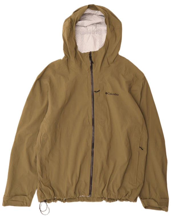 Columbia Chaqueta impermeable con capucha para hombre UK 44 2XL Verde Nylon Deportes