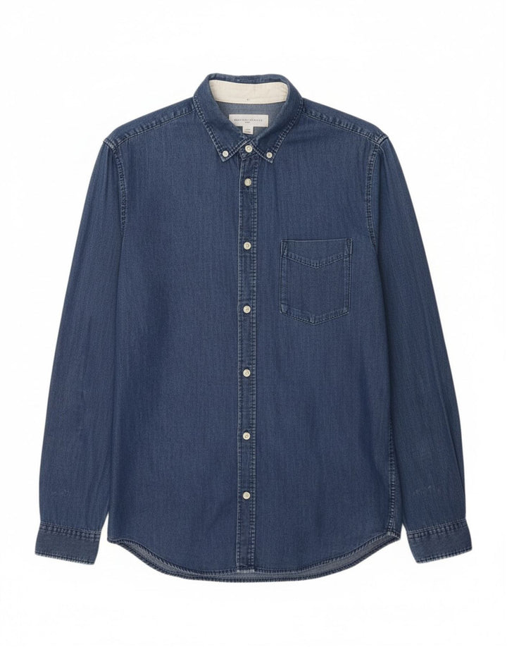 JACK & JONES Mens Denim Shirt Large Navy Blue