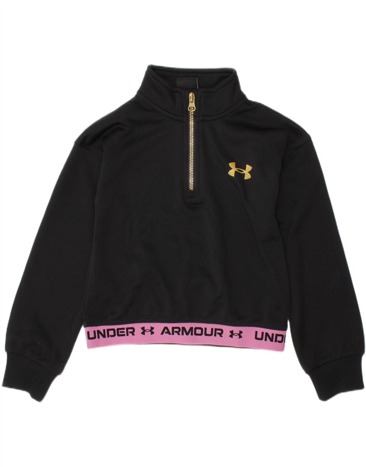 UNDER ARMOUR Sudadera con cuello y cremallera para niña 4-5 años Bloque de color negro