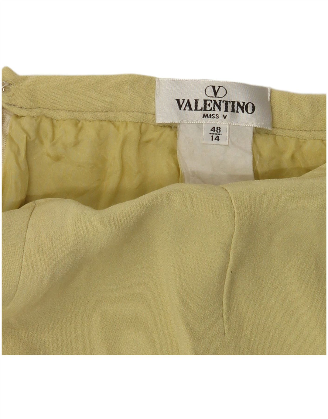 VALENTINO Falda recta para mujer UK 44 Mediana W30 Amarillo