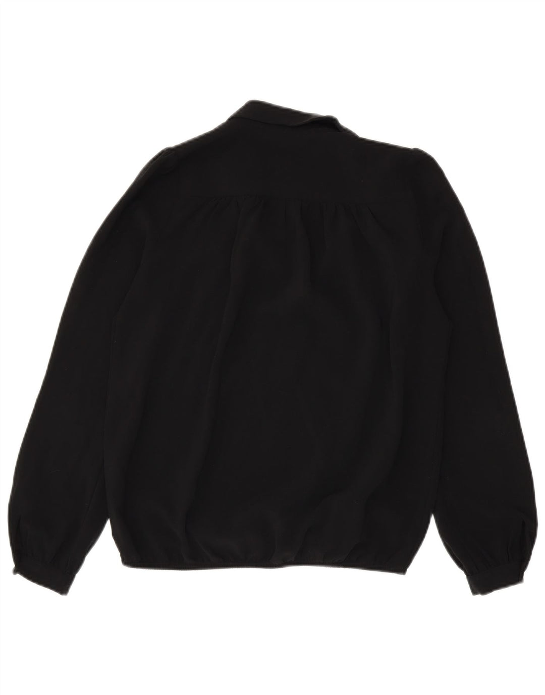 Sisley Blusa extragrande de manga larga para mujer UK 6 XS Poliéster negro