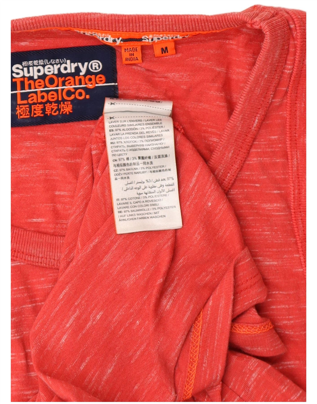 SUPERDRY Hombre Camiseta sin mangas de algodón moteado rojo medio