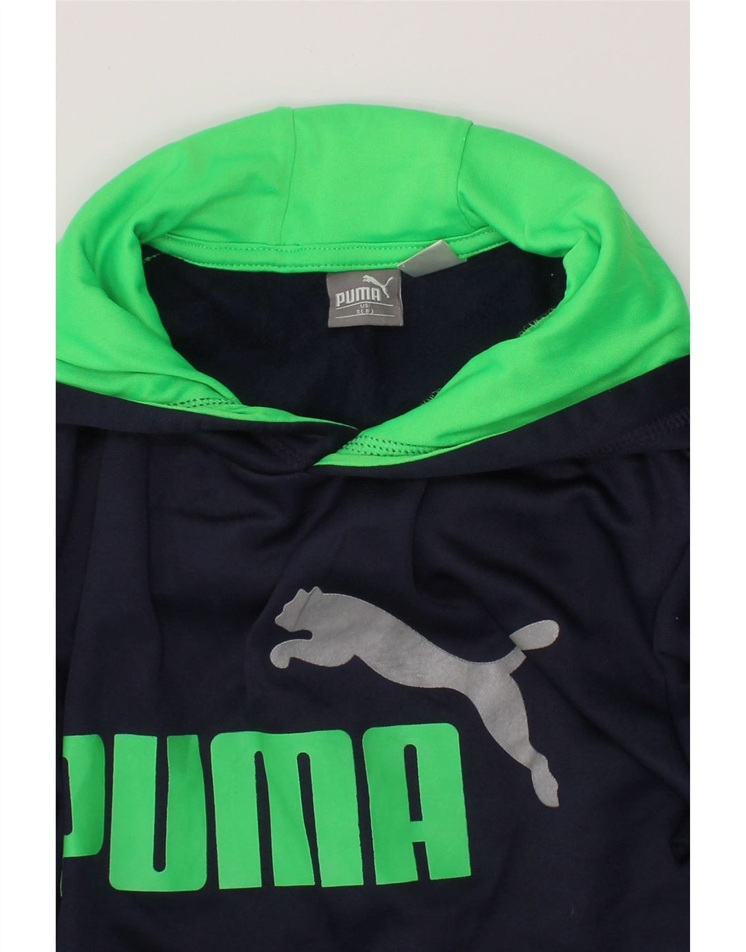 PUMA Jersey con capucha gráfica para niños 7-8 años Pequeño Azul Marino Poliéster