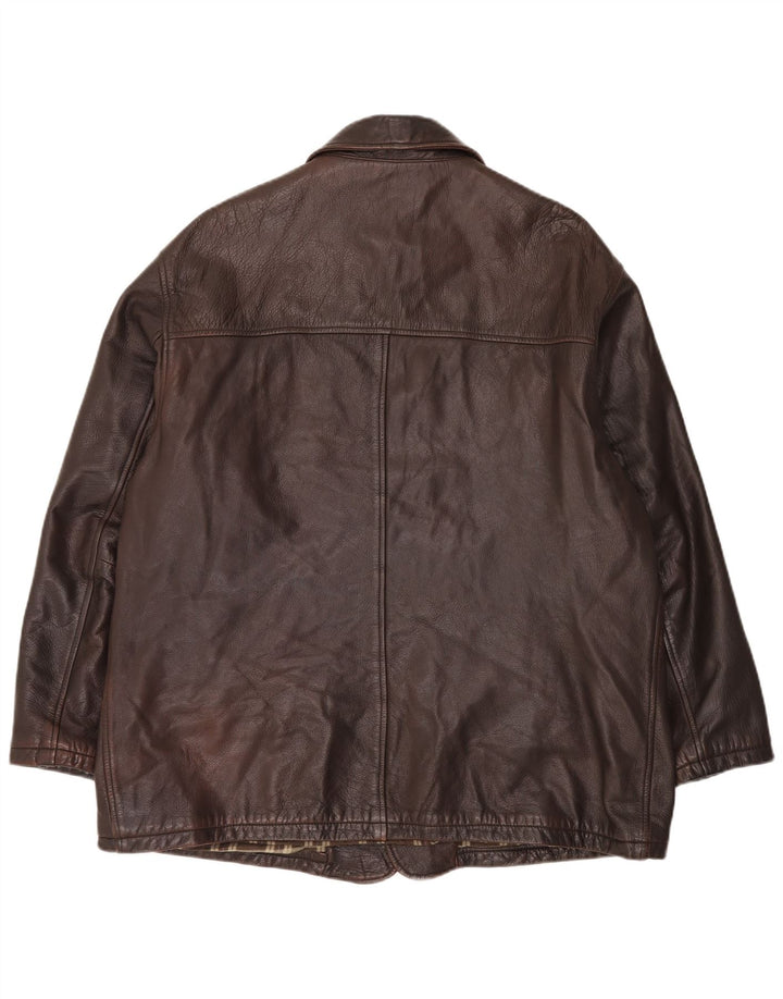 Harry&Moore Chaqueta de cuero para hombre IT 54 2XL Cuero marrón