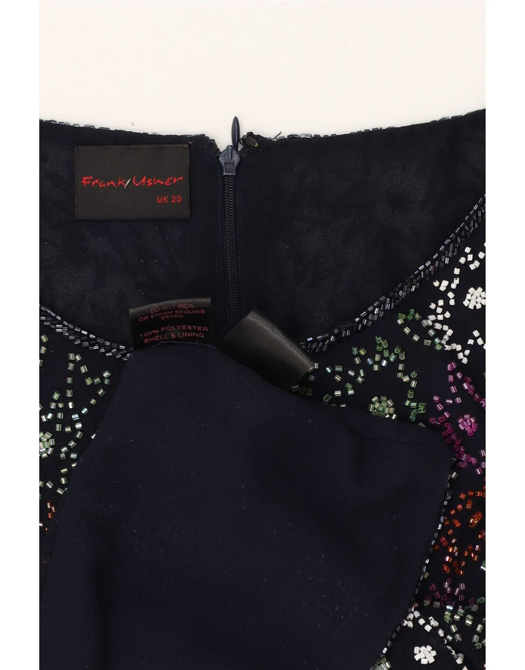 Frank Usher Blusa para mujer Top UK 20 2XL Poliéster floral azul marino