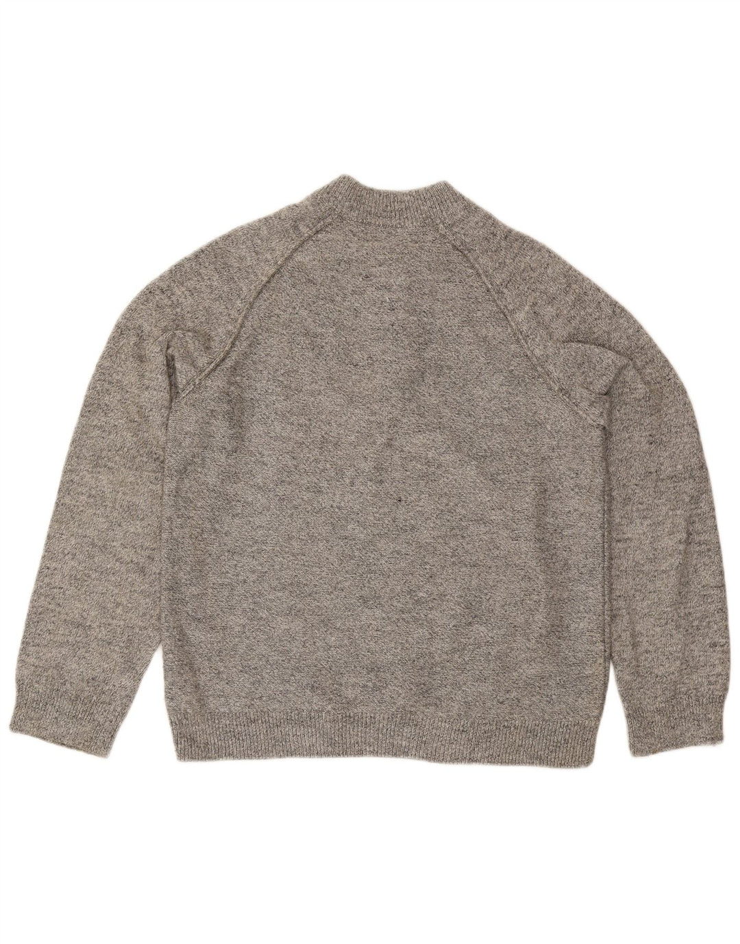 Marks & Spencer Jersey de corte regular con cuello y cremallera para hombre, talla grande, gris moteado