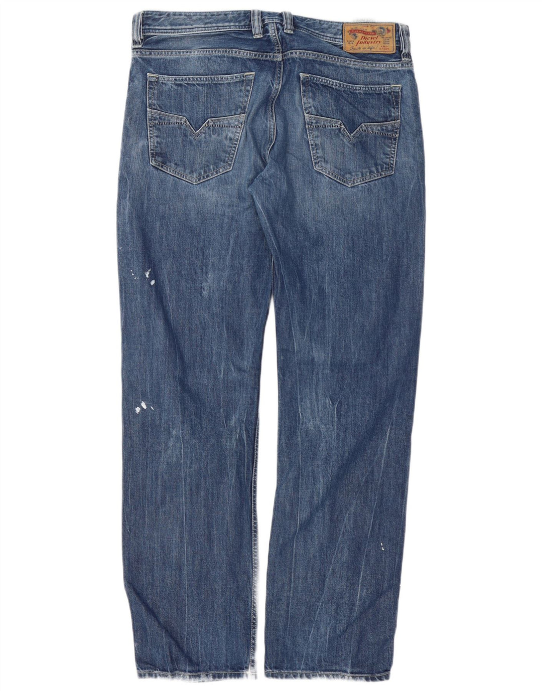 Diesel Hombre Larkee-Relaxed Vaqueros Rectos Desgastados W34 L32 Azul