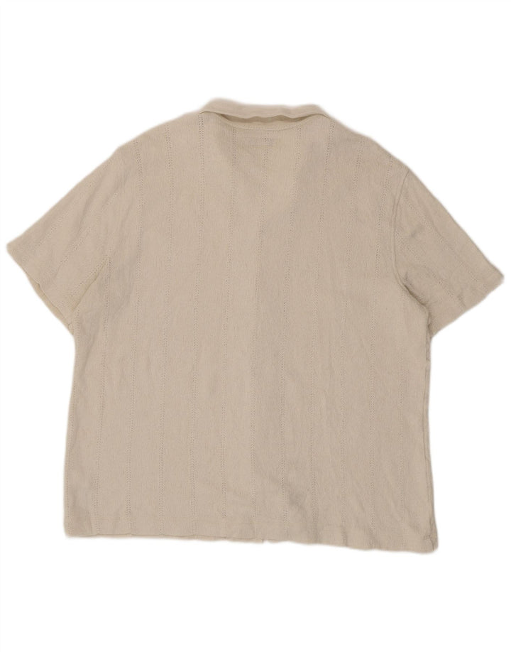 Marks & Spencer Camisa de manga corta para hombre 2XL Algodón blanco roto