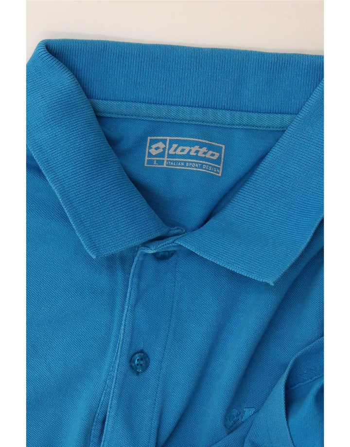 Polo Lotto Hombre Grande Azul Algodón