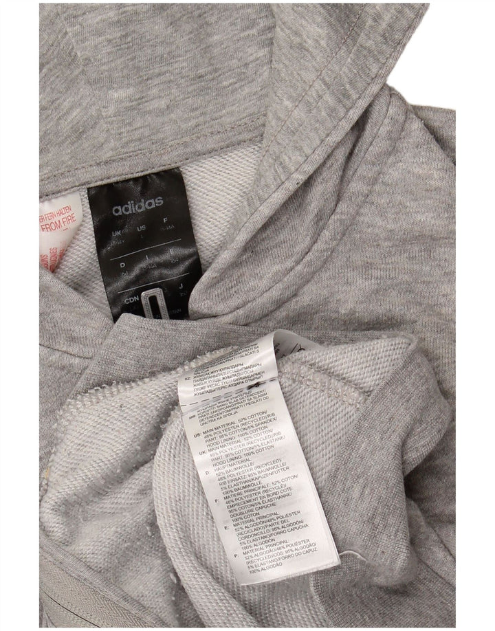 ADIDAS Sudadera con capucha y cremallera gráfica para niñas 13-14 años Algodón gris