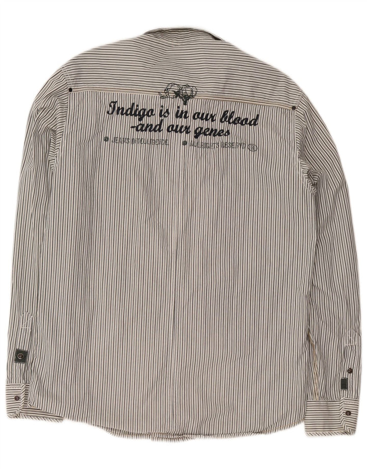 Jack & Jones Hombre Camisa Gráfica Grande De Algodón A Rayas Gris