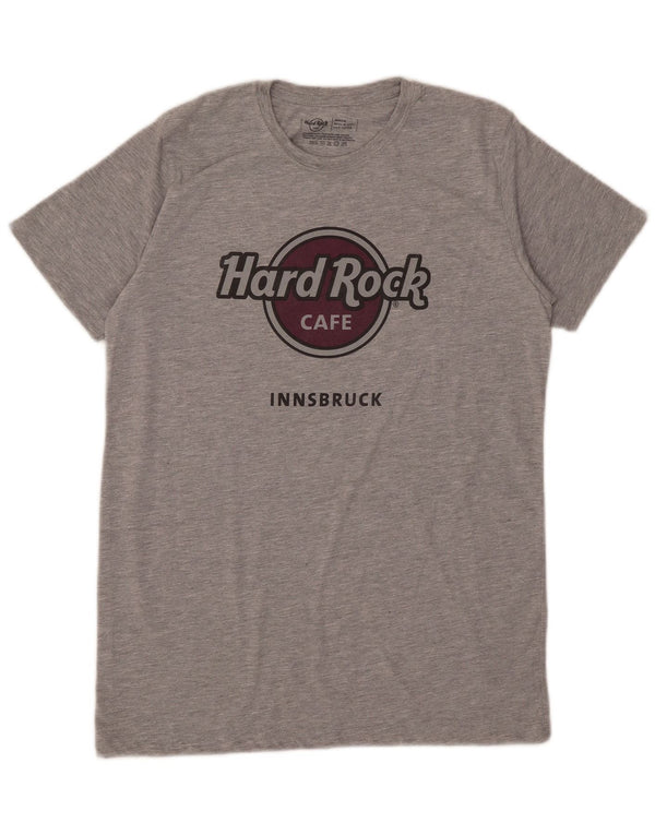 Hard Rock Cafe Mens Innsbruck Graphic Camiseta Top Algodón Gris Medio