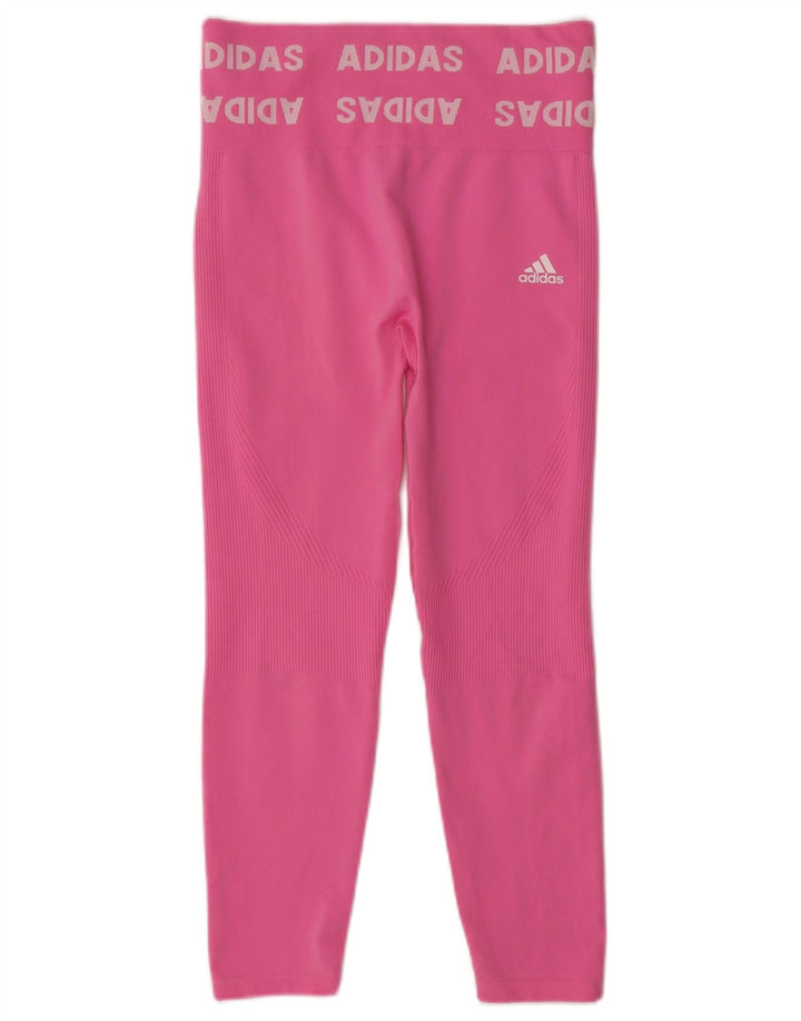 ADIDAS Leggings gráficos para mujer Reino Unido 12/14 Poliéster rosa medio
