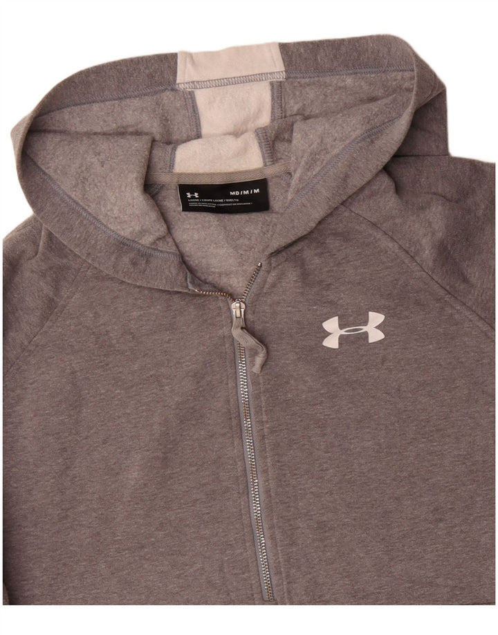 UNDER ARMOUR Jersey con capucha y cuello con cremallera y gráfico para hombre Gris medio Colorblock