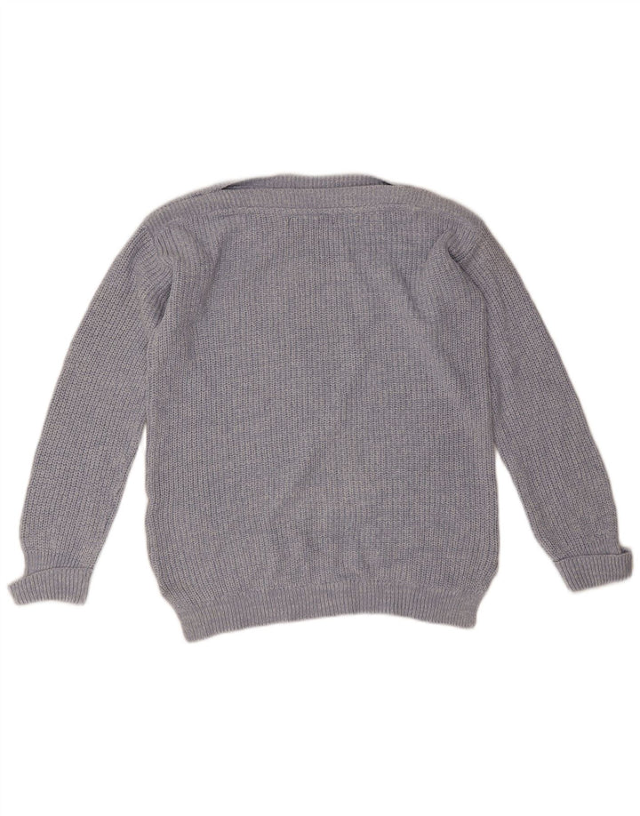 Marks & Spencer Jersey extragrande con cuello barco para mujer, talla 40, color azul pequeño