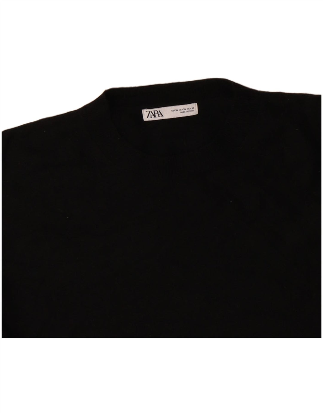 ZARA Mujer Jersey Oversize Con Cuello Redondo UK 40 XL Lana Negra