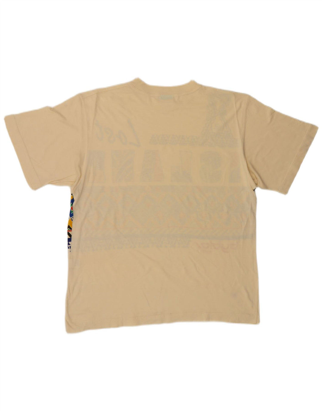 Byblos Camiseta gráfica para hombre Top grande de algodón beige