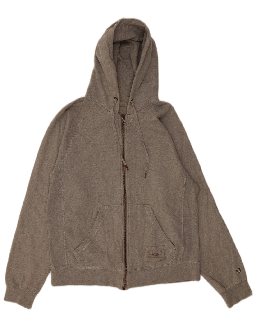 Champion Sudadera con capucha y cremallera para mujer UK 14 Algodón gris medio