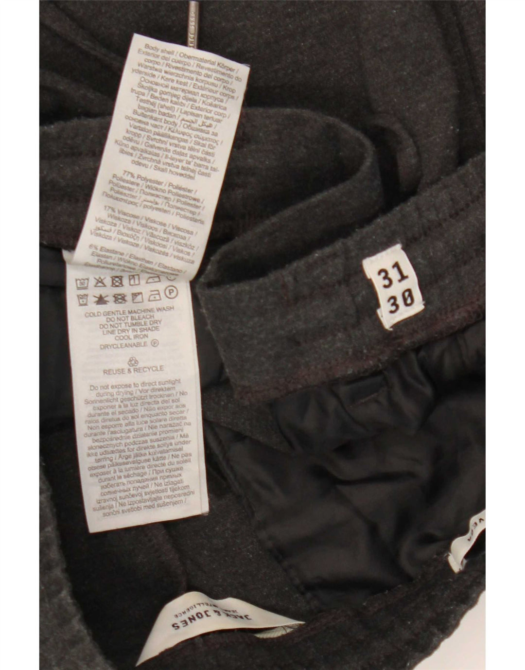 Pantalones cortos Jack & Jones para hombre W31 L24 Poliéster gris