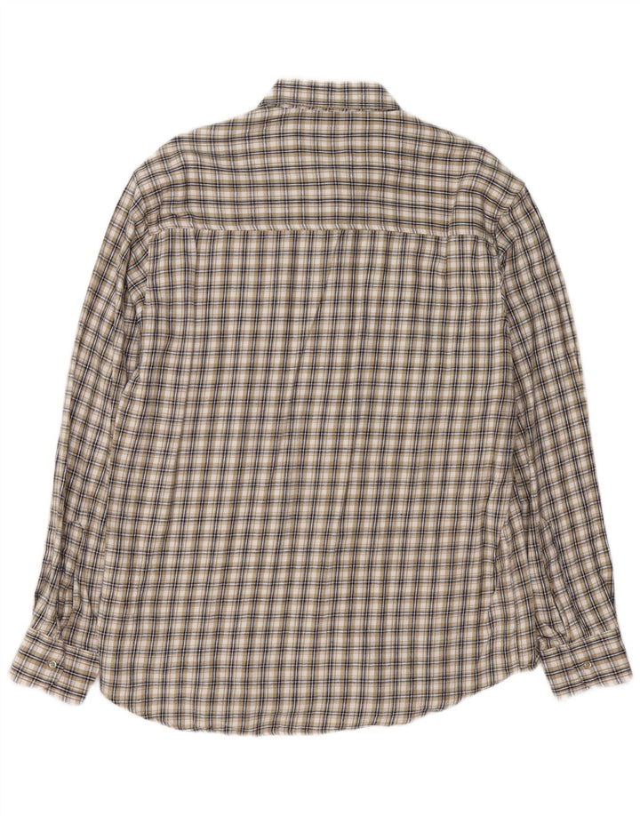 VINTAGE Camisa de franela para hombre Algodón a cuadros beige grande