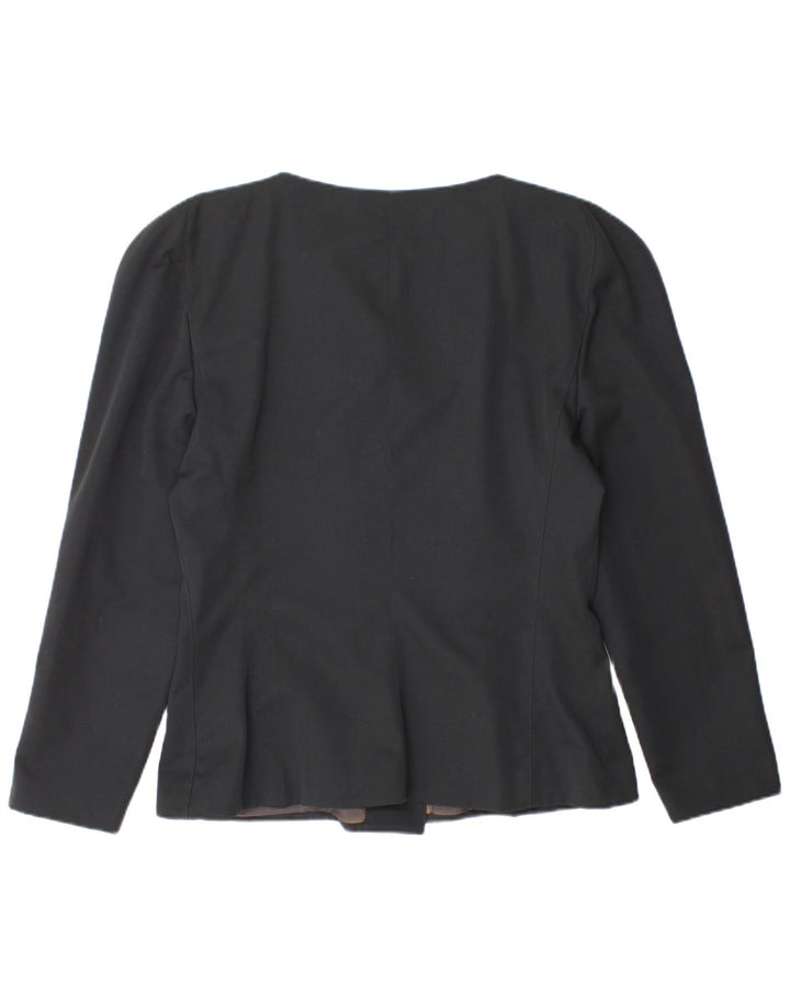 KRIZIA Womens Blazer Jacket IT 46 Large Black Wool