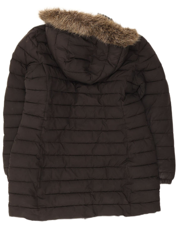 Superdry Abrigo acolchado con capucha para mujer UK 46 Large Poliéster negro