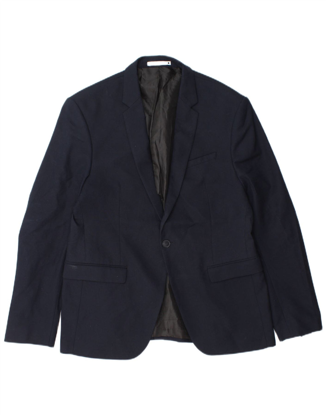 Zara Chaqueta tipo blazer con 1 botón para hombre EU 52 Grande Poliéster azul marino