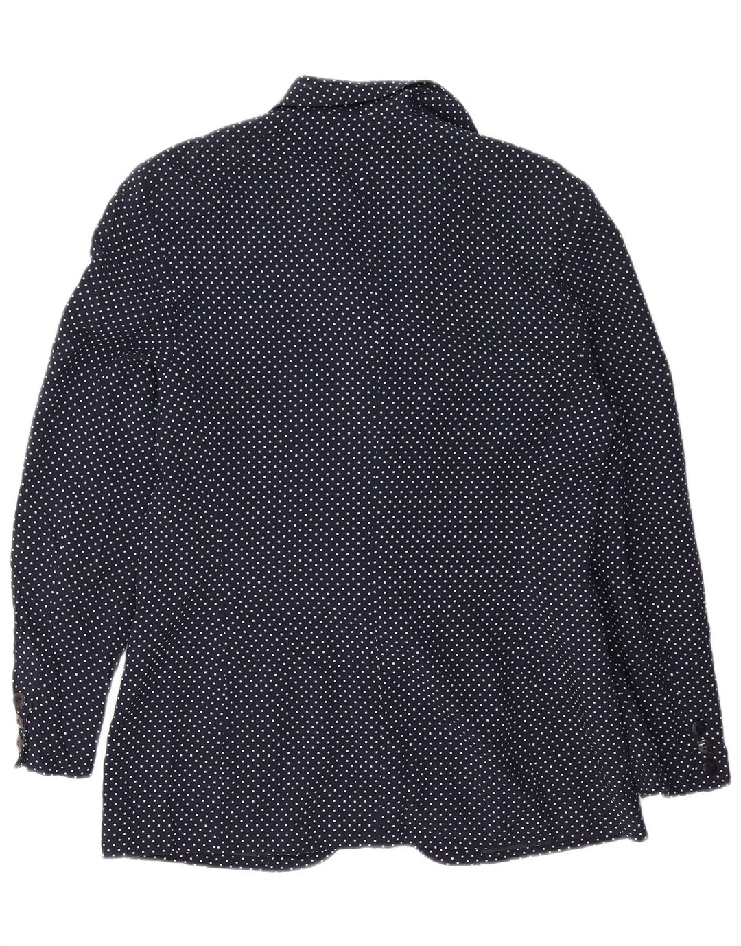 VINTAGE Mujer 1 Botón Blazer Chaqueta Reino Unido 14 Medio Azul Marino Manchado