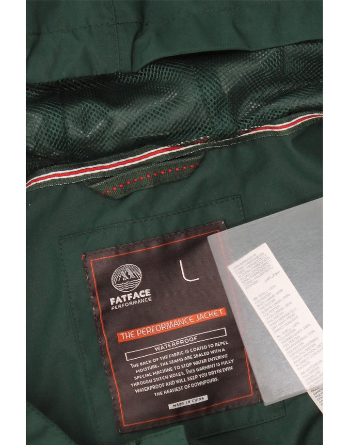 Chaqueta cortavientos con capucha para hombre Fat Face UK 40 Poliéster verde grande