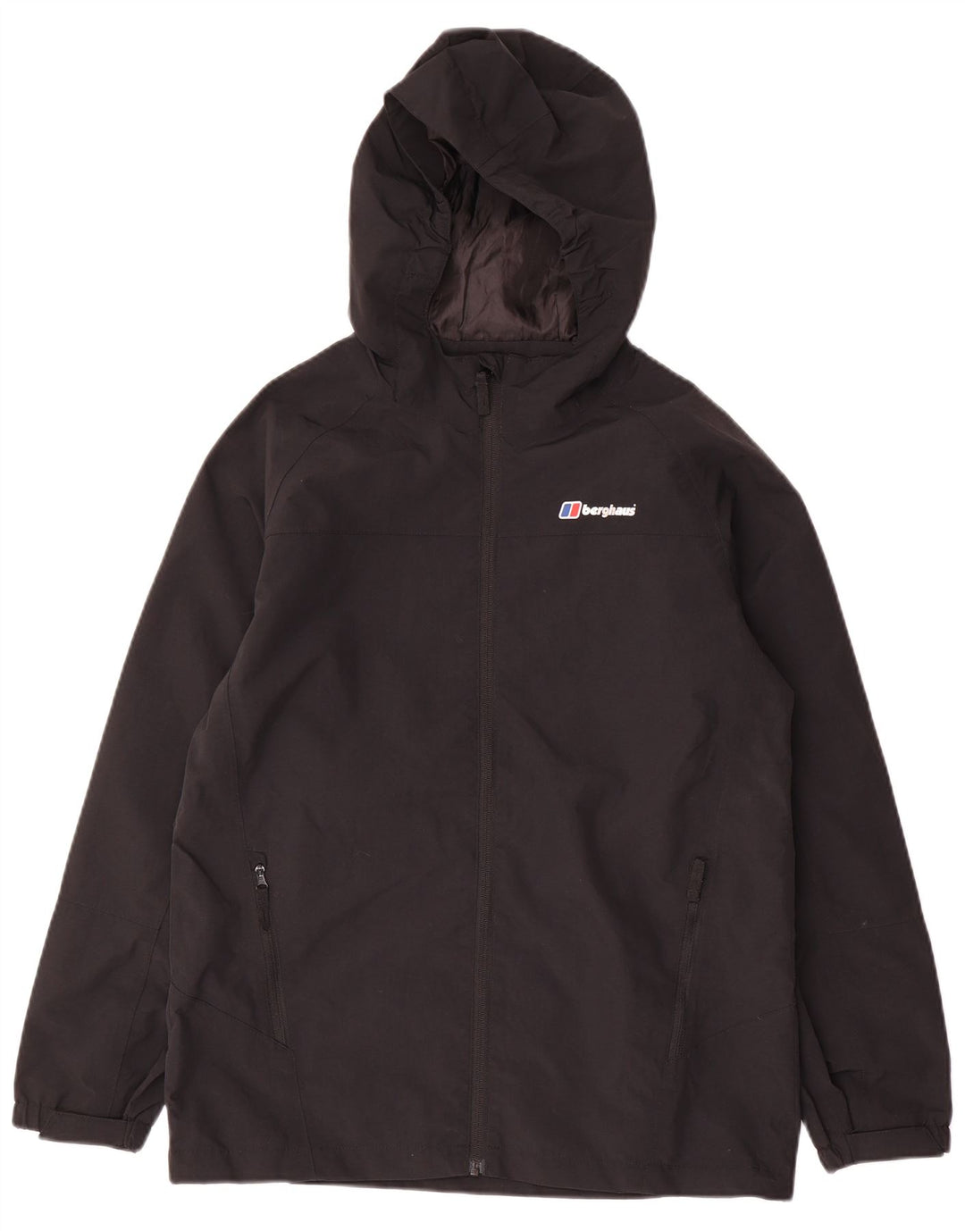Berghaus Chubasquero con capucha para niño 12-13 años Negro Poliéster