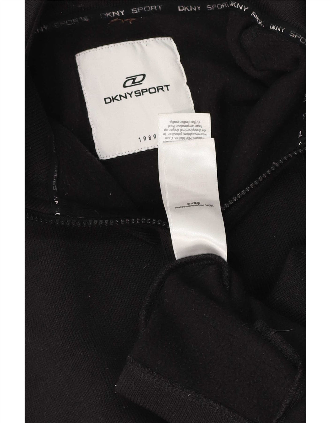 Dkny Chaqueta superior de chándal con gráfico para hombre Poliéster negro mediano