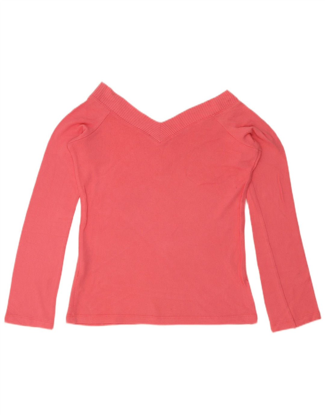 Zara Mujer Top Manga Larga UK 42 Large Viscosa Rosa