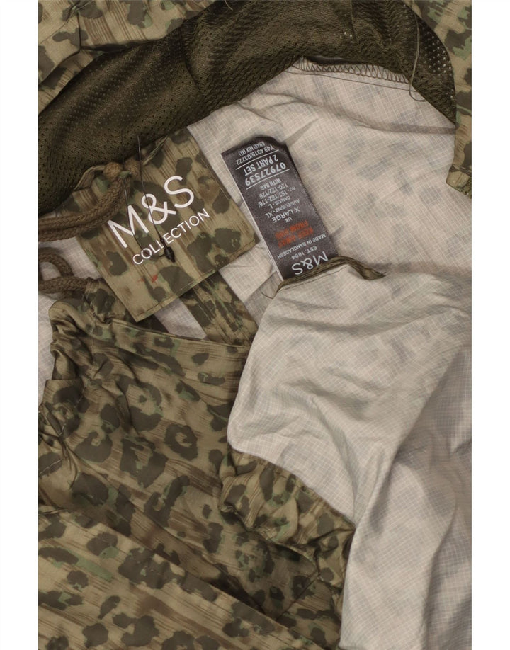 Marks & Spencer Chaqueta Parka Extragrande para Mujer UK 40 XL Estampado Animal Caqui