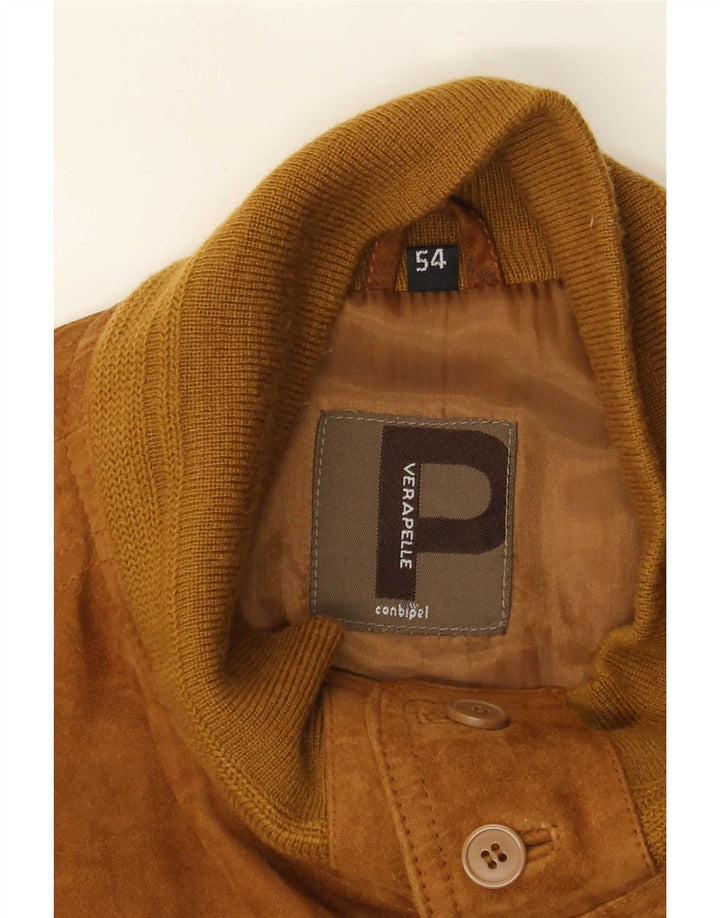 Conbipel Chaqueta Bomber De Ante Para Hombre IT 54 XL Cuero Marrón