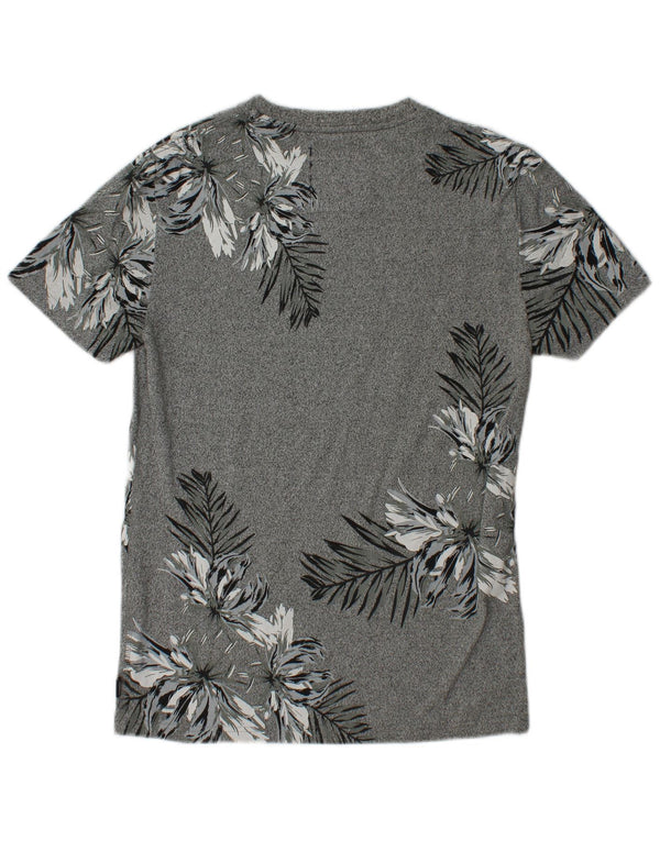 SUPERDRY Camiseta gráfica para hombre Top pequeño de algodón floral gris