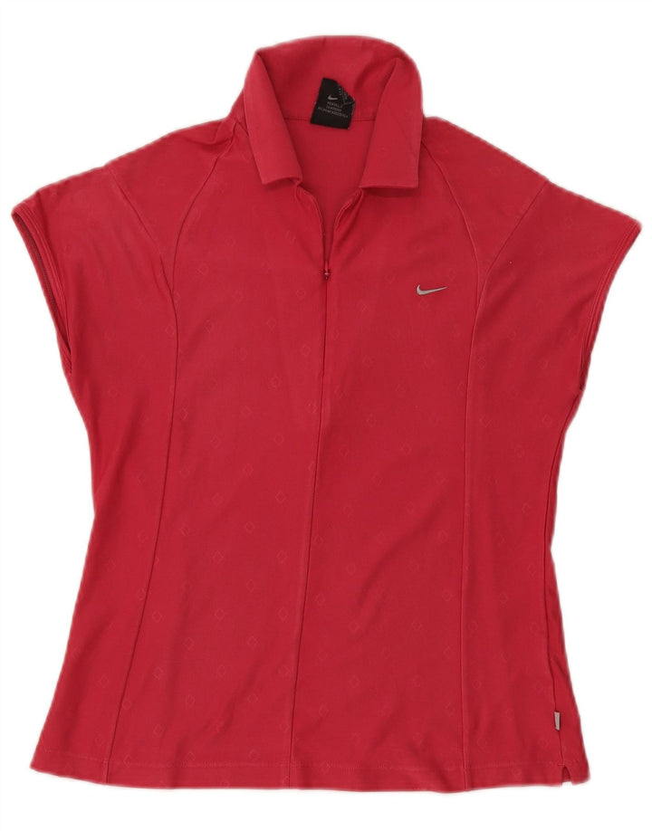 Nike Polo para mujer UK 10/12 Medium Pink Geométrico