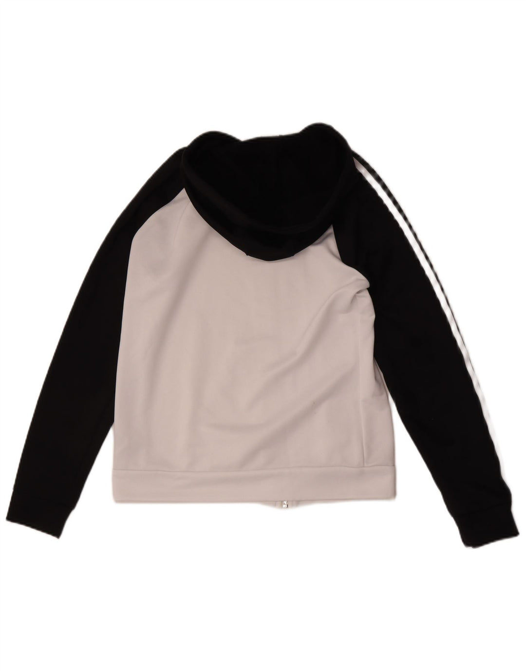 Adidas Sudadera con capucha y cremallera para mujer UK 40 Mediano Blanco Colorblock Poliéster