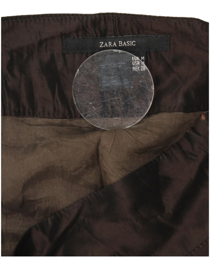 Zara Mujer Falda Acampanada Mediana W28 Rayón Marrón