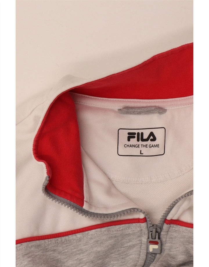 Fila Hombre Chándal Top Chaqueta Grande Gris Colorblock Algodón