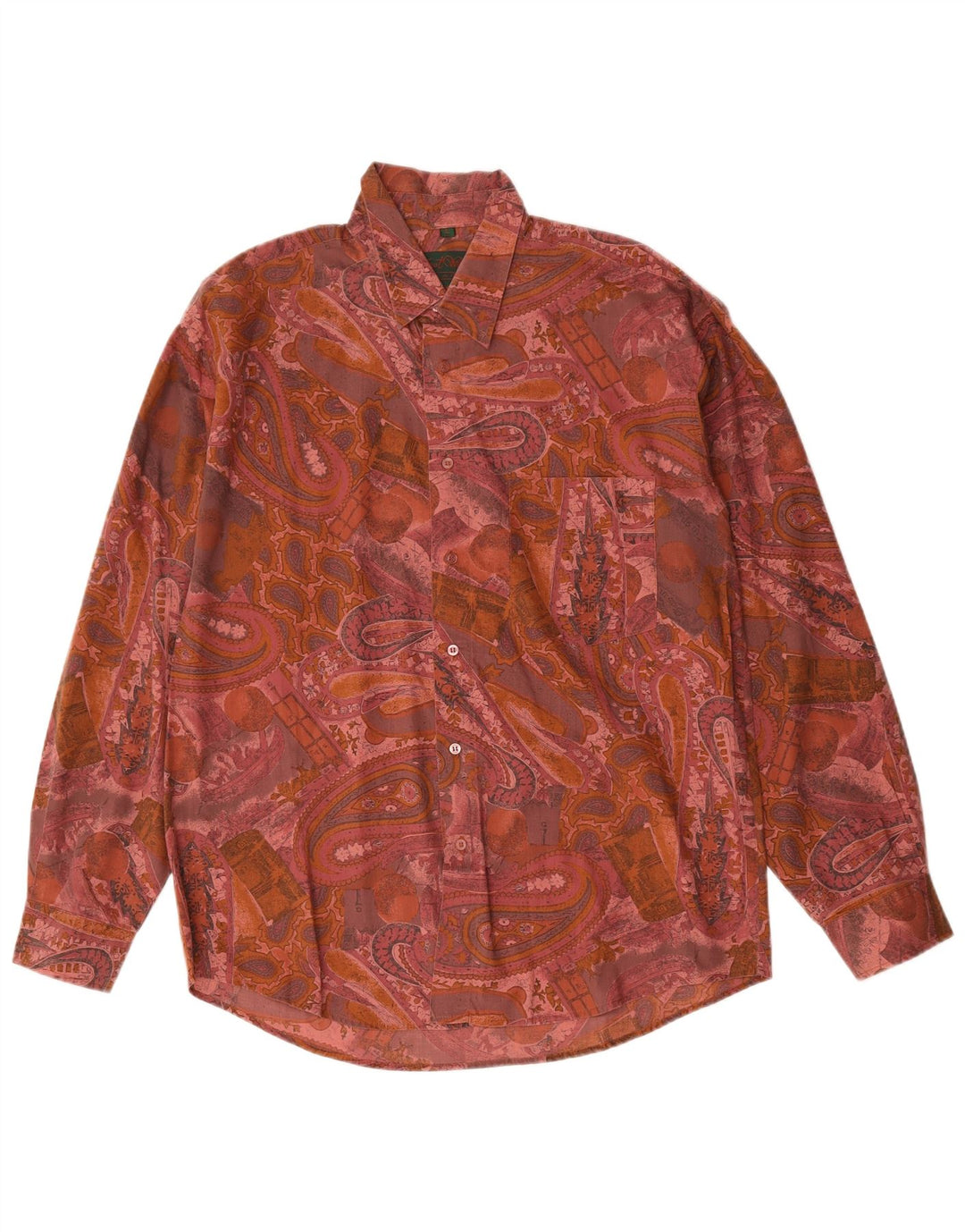 Camisa vintage para hombre grande rosa Paisley
