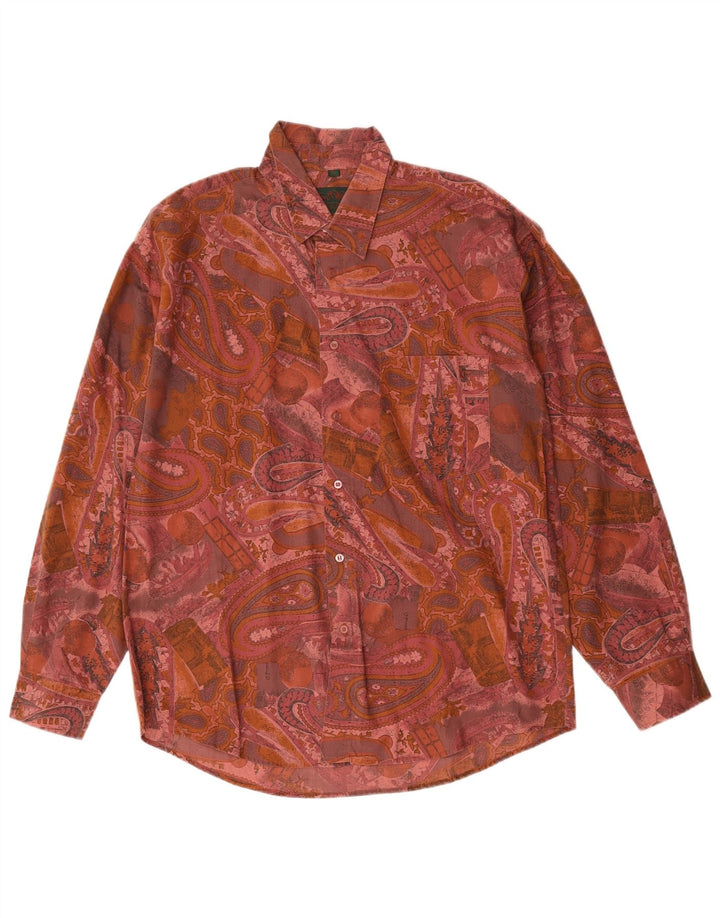 Camisa vintage para hombre grande rosa Paisley