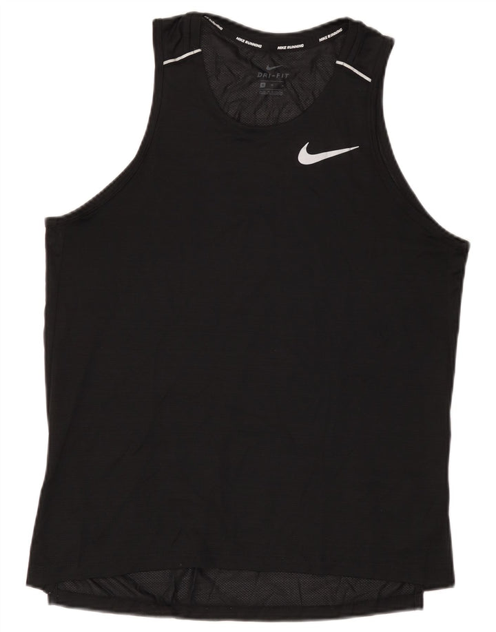 Nike Mujer Dri Fit Chaleco Top UK 14 Mediano Negro Poliéster