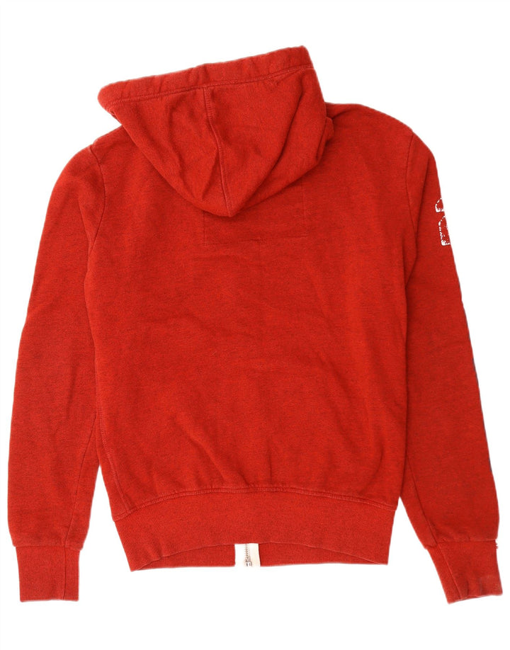 Superdry Sudadera con capucha y cremallera gráfica para hombre, talla pequeña, de algodón rojo
