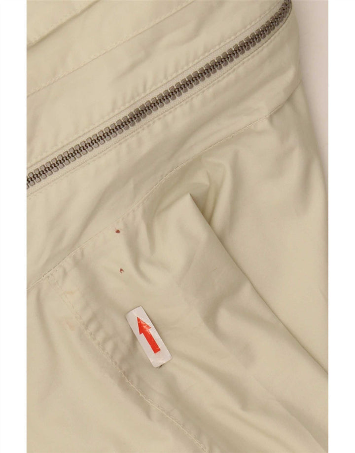 Elho Chaqueta impermeable holgada con capucha para hombre UK 36 Small Poliéster blanco