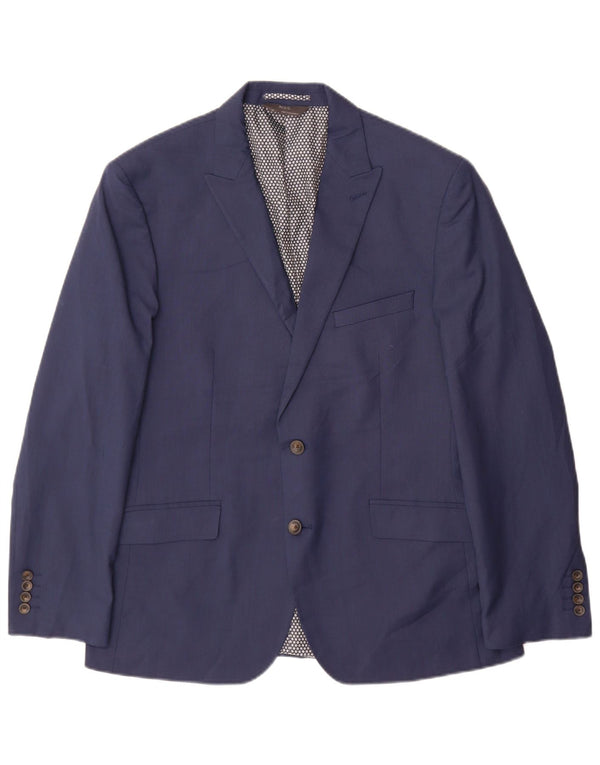 Marks & Spencer Chaqueta tipo blazer de 2 botones para hombre UK 42 Grande Poliéster azul marino